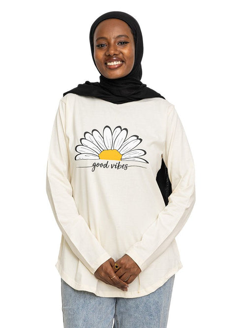 Creamy Printed Long - Sleeve Design 18 - Khotwh